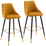Load image into Gallery viewer, 2x Barhocker Barstuhl aus Stoff Samt Gestell aus Metall Tresenhocker Bar Sessel gut gepolstert mit Lehne Farbauswahl Duhome 5170G