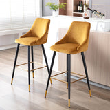 Load image into Gallery viewer, 2x Barhocker Barstuhl aus Stoff Samt Gestell aus Metall Tresenhocker Bar Sessel gut gepolstert mit Lehne Farbauswahl Duhome 5170G