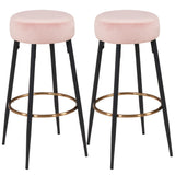 Load image into Gallery viewer, 2x Barhocker rund Barstuhl aus Stoff Samt Gestell aus Metall Tresenhocker gut gepolstert Sitzhöhe 80 cm Farbauswahl Duhome 5168A