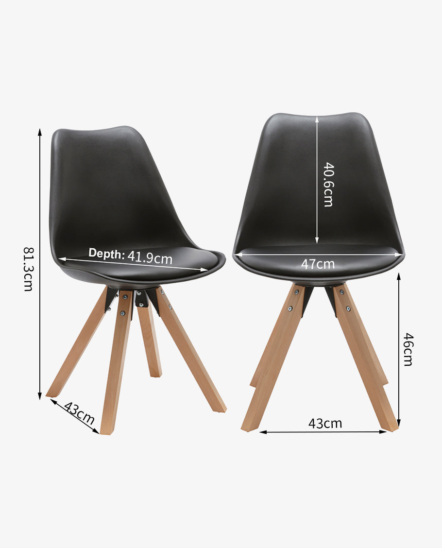 Duhome 2er Set Stuhl Esszimmerstühle Küchenstühle Farbauswahl mit Holzbeinen Sitzkissen Esszimmerstuhl Retro 518M