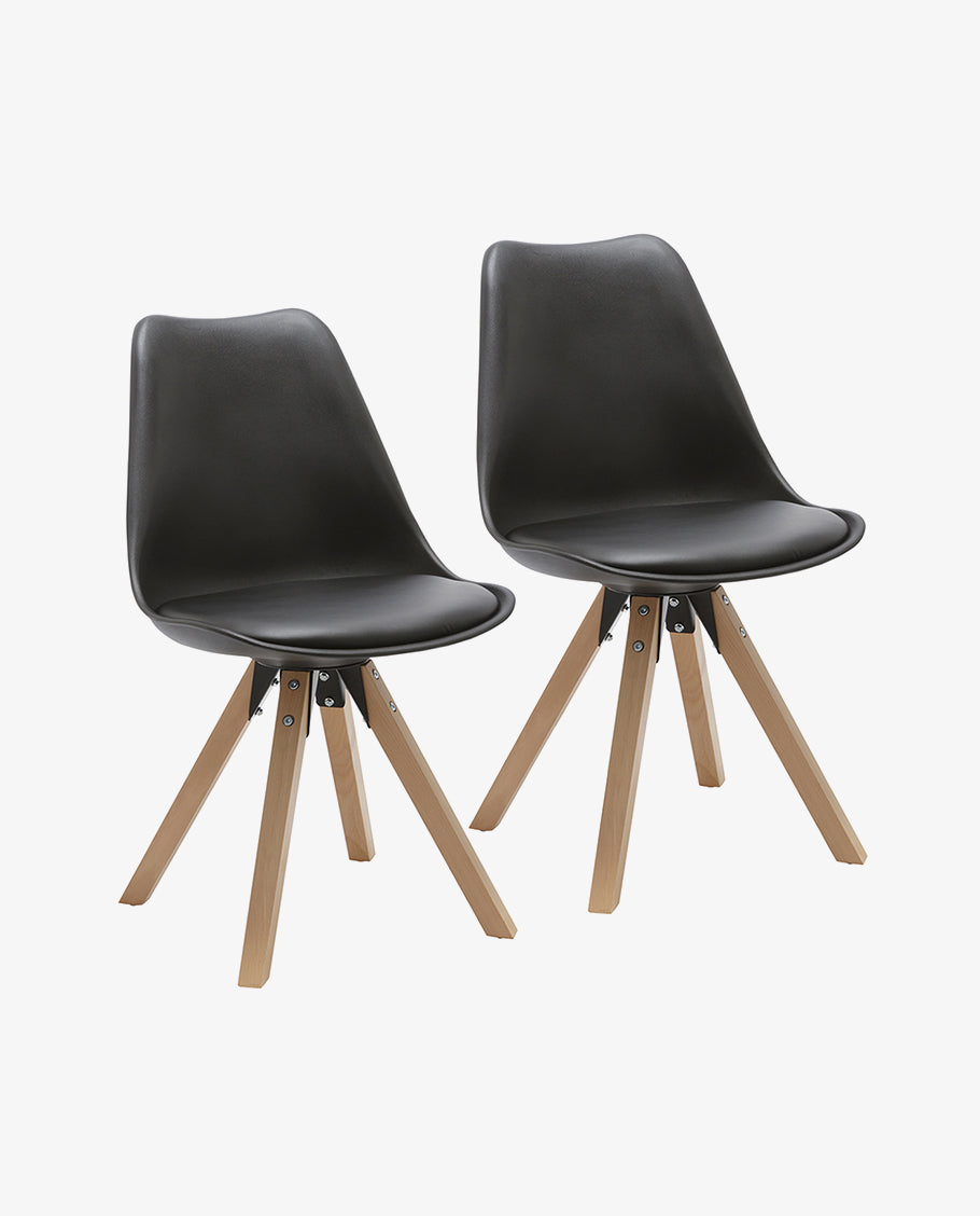 Duhome 2er Set Stuhl Esszimmerstühle Küchenstühle Farbauswahl mit Holzbeinen Sitzkissen Esszimmerstuhl Retro 518M