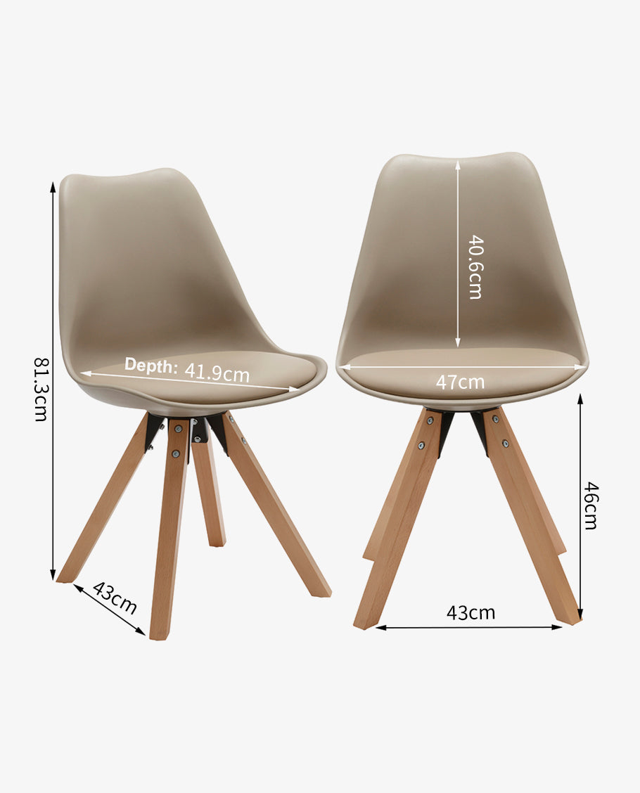 Duhome 2er Set Stuhl Esszimmerstühle Küchenstühle Farbauswahl mit Holzbeinen Sitzkissen Esszimmerstuhl Retro 518M