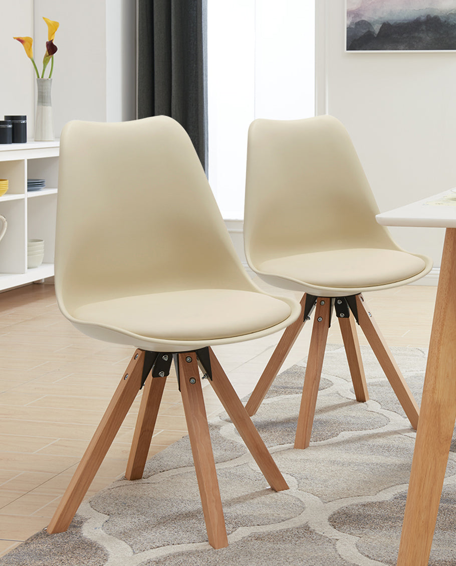 Duhome 2er Set Stuhl Esszimmerstühle Küchenstühle Farbauswahl mit Holzbeinen Sitzkissen Esszimmerstuhl Retro 518M