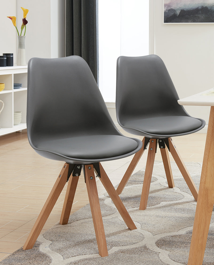 Duhome 2er Set Stuhl Esszimmerstühle Küchenstühle Farbauswahl mit Holzbeinen Sitzkissen Esszimmerstuhl Retro 518M