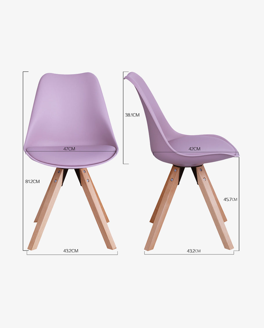 Duhome 2er Set Stuhl Esszimmerstühle Küchenstühle Farbauswahl mit Holzbeinen Sitzkissen Esszimmerstuhl Retro 518M