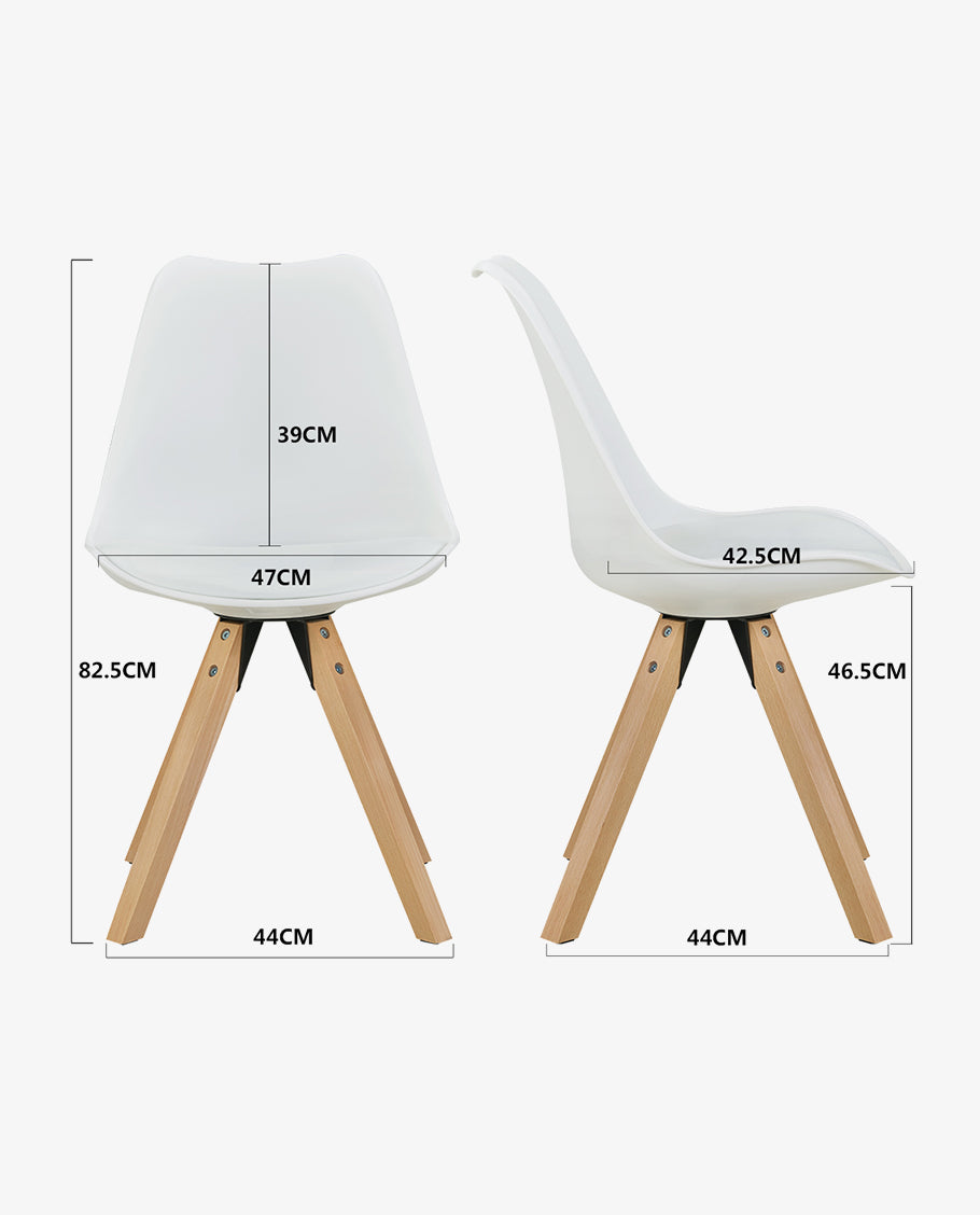 Duhome 2er Set Stuhl Esszimmerstühle Küchenstühle Farbauswahl mit Holzbeinen Sitzkissen Esszimmerstuhl Retro 518M