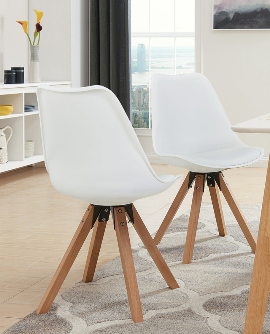 Duhome 2er Set Stuhl Esszimmerstühle Küchenstühle Farbauswahl mit Holzbeinen Sitzkissen Esszimmerstuhl Retro 518M