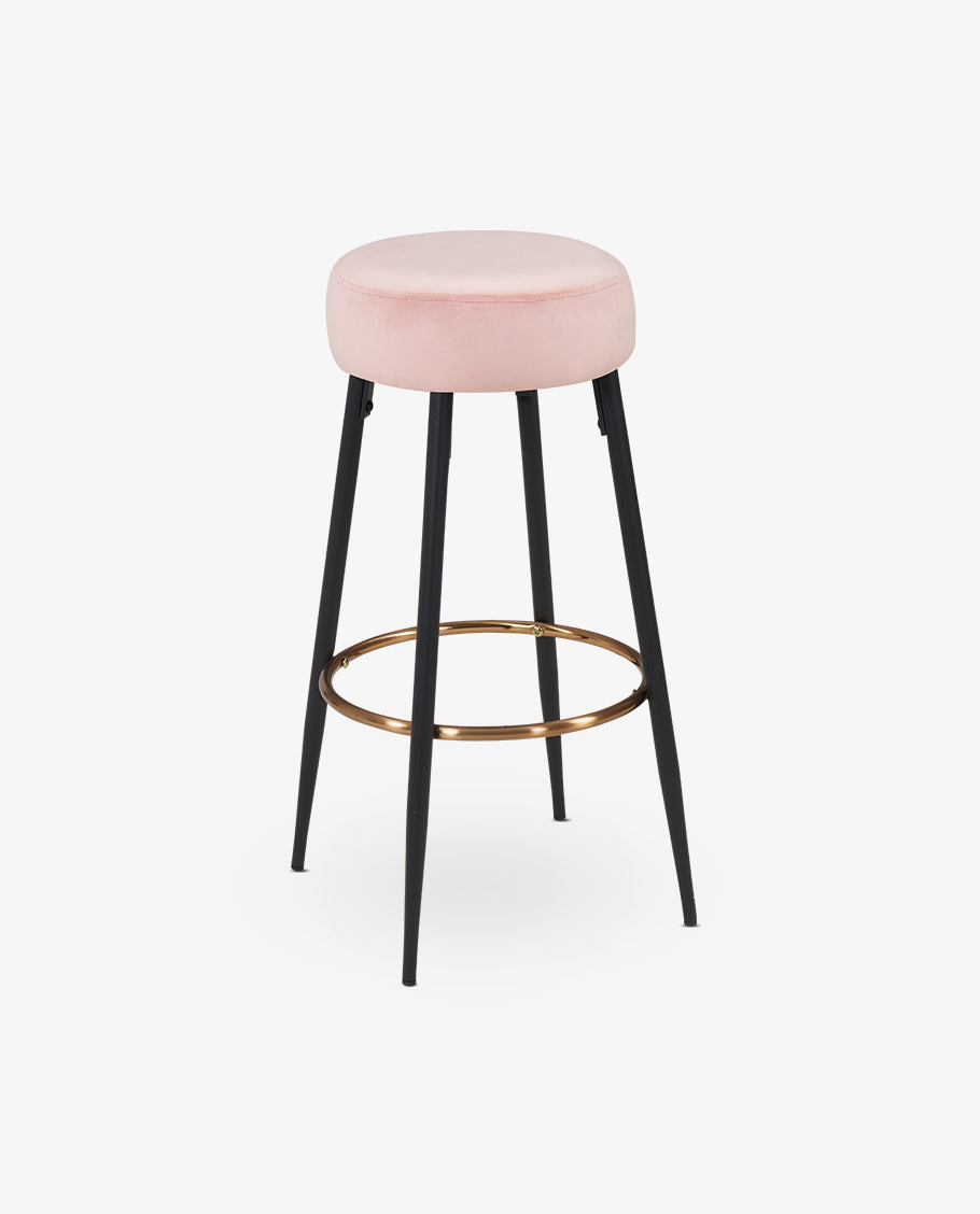 2x Barhocker rund Barstuhl aus Stoff Samt Gestell aus Metall Tresenhocker gut gepolstert Sitzhöhe 80 cm Farbauswahl Duhome 5168A