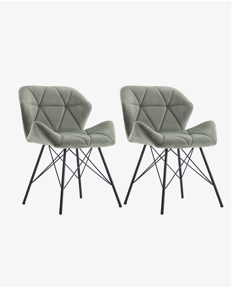 Duhome 2er Set Esszimmerstuhl Stoff Küchenstuhl Metallbeine Konferenzstuhl Besucherstuhl Retro Farbauswahl 622J