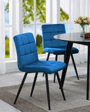 Load image into Gallery viewer, 2er Set Esszimmerstuhl aus Stoff Samt Farbauswahl Stuhl Retro Design Polsterstuhl mit Rückenlehne Metallbeine Duhome 8043B