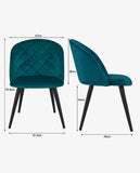 Load image into Gallery viewer, 2er Set Esszimmerstuhl aus Stoff Samt Stuhl Retro Design Polsterstuhl mit Rückenlehne Metallbeine Farbauswahl Duhome 8052B