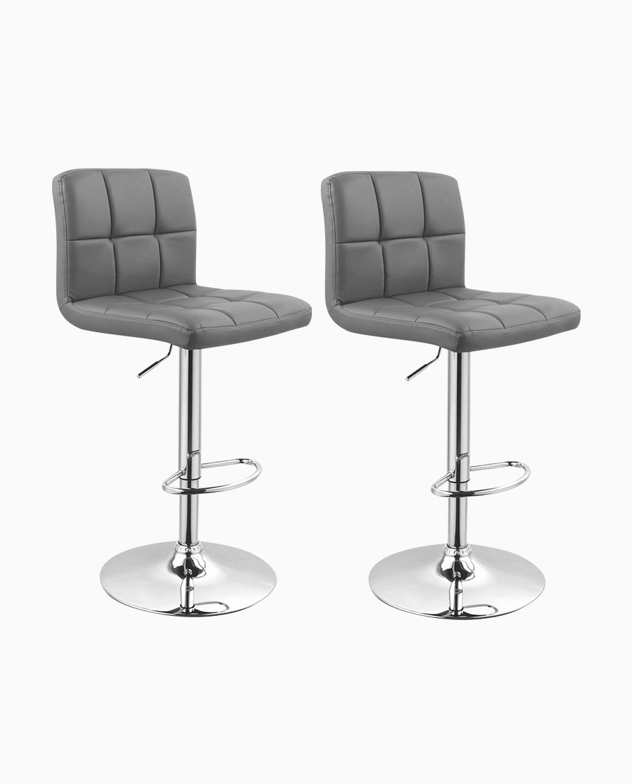 Duhome Barhocker 2x Barstuhl Kunstleder oder Stoff Tresenhocker Bar Sessel gut gepolstert höhenverstellbar mit Lehne eckig 451Y