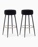 Load image into Gallery viewer, 2x Barhocker rund Barstuhl aus Stoff Samt Gestell aus Metall Tresenhocker gut gepolstert Sitzhöhe 80 cm Farbauswahl Duhome 5168A