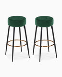 Load image into Gallery viewer, 2x Barhocker rund Barstuhl aus Stoff Samt Gestell aus Metall Tresenhocker gut gepolstert Sitzhöhe 80 cm Farbauswahl Duhome 5168A