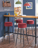 Load image into Gallery viewer, 2x Barhocker rund Barstuhl aus Stoff Samt Gestell aus Metall Tresenhocker gut gepolstert Sitzhöhe 80 cm Farbauswahl Duhome 5168A