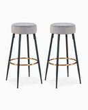 Load image into Gallery viewer, 2x Barhocker rund Barstuhl aus Stoff Samt Gestell aus Metall Tresenhocker gut gepolstert Sitzhöhe 80 cm Farbauswahl Duhome 5168A