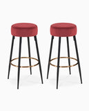 Load image into Gallery viewer, 2x Barhocker rund Barstuhl aus Stoff Samt Gestell aus Metall Tresenhocker gut gepolstert Sitzhöhe 80 cm Farbauswahl Duhome 5168A