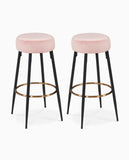 Load image into Gallery viewer, 2x Barhocker rund Barstuhl aus Stoff Samt Gestell aus Metall Tresenhocker gut gepolstert Sitzhöhe 80 cm Farbauswahl Duhome 5168A