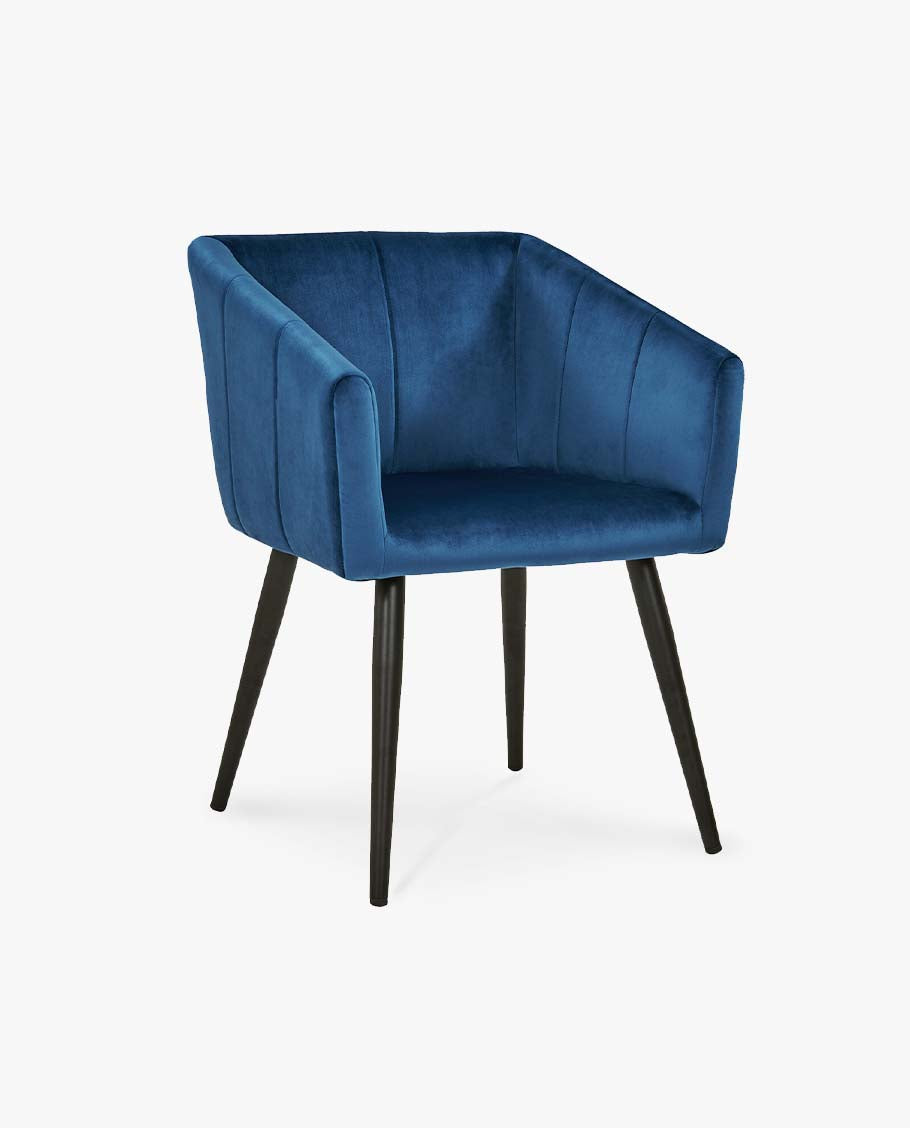 Esszimmerstuhl aus Stoff (Samt) Farbauswahl Retro Design Stuhl mit Rückenlehne Sessel Metallbeine Duhome 8065