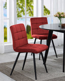 Load image into Gallery viewer, 2er Set Esszimmerstuhl aus Stoff Samt Farbauswahl Stuhl Retro Design Polsterstuhl mit Rückenlehne Metallbeine Duhome 8043B