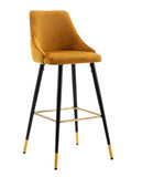 Load image into Gallery viewer, 2x Barhocker Barstuhl aus Stoff Samt Gestell aus Metall Tresenhocker Bar Sessel gut gepolstert mit Lehne Farbauswahl Duhome 5170G