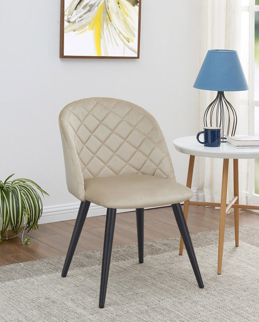 2er Set Esszimmerstuhl aus Stoff Samt Stuhl Retro Design Polsterstuhl mit Rückenlehne Metallbeine Farbauswahl Duhome 8052B