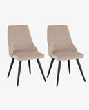 Load image into Gallery viewer, 2er Set Esszimmerstuhl Stoff Samt gesteppt Retro Design Polsterstuhl mit Rückenlehne Metallbeine Farbauswahl Duhome 8089