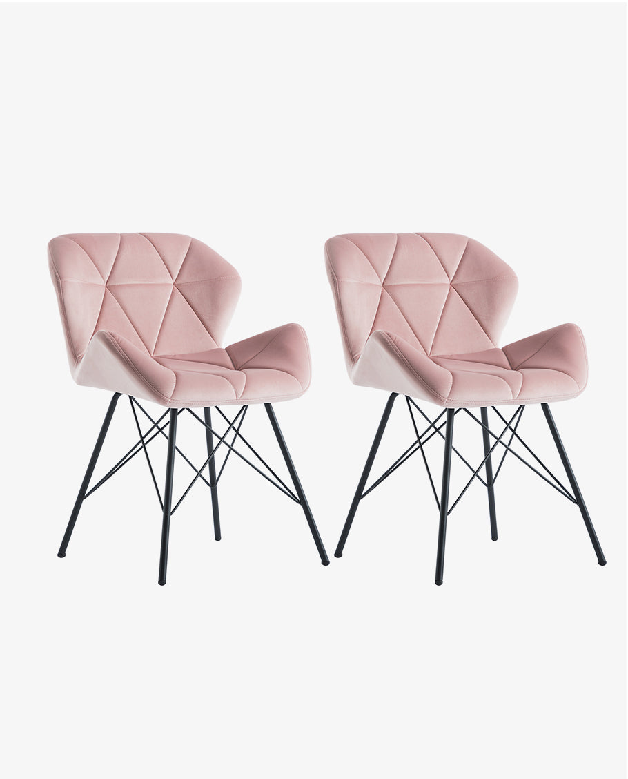 Duhome 2er Set Esszimmerstuhl Stoff Küchenstuhl Metallbeine Konferenzstuhl Besucherstuhl Retro Farbauswahl 622J