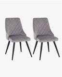 Load image into Gallery viewer, 2er Set Esszimmerstuhl Stoff Samt gesteppt Retro Design Polsterstuhl mit Rückenlehne Metallbeine Farbauswahl Duhome 8089