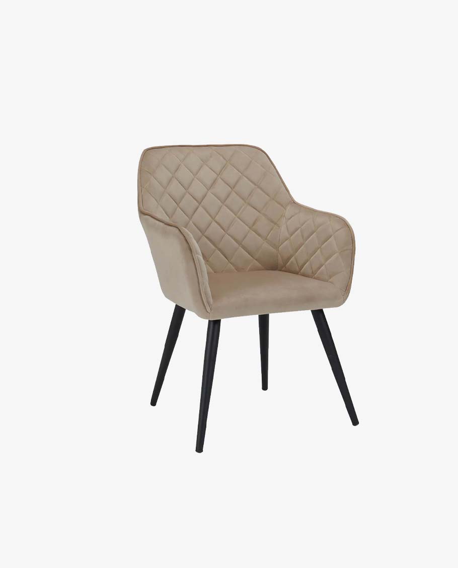 Esszimmerstuhl aus Stoff (Samt) Farbauswahl Retro Design Armlehnstuhl Stuhl mit Rückenlehne Sessel Metallbeine Duhome 8058