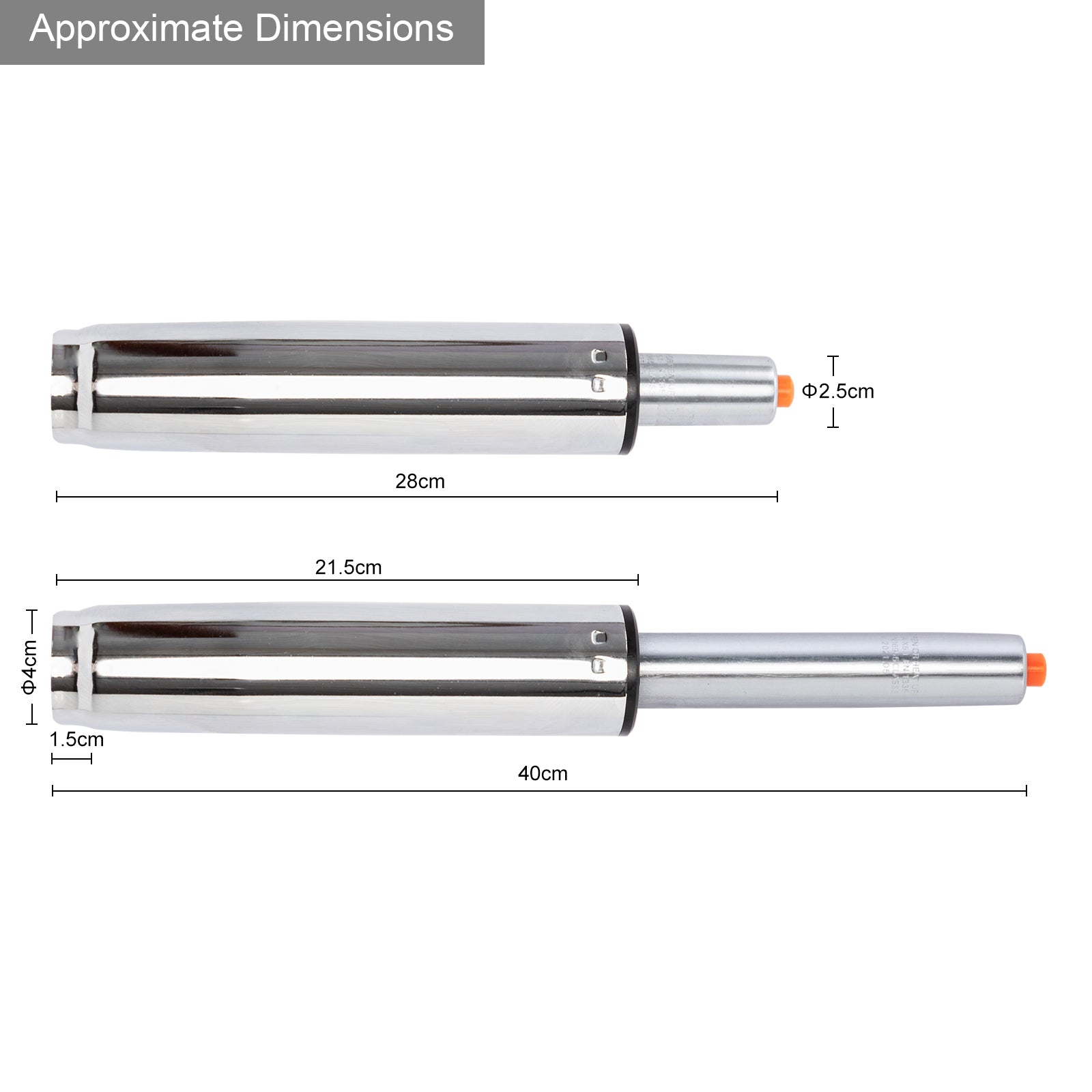 Duhome Gasdruckfeder Gasfeder Gas lift Höhenverstellung für Stühle bis 180 kg Größenauswahl