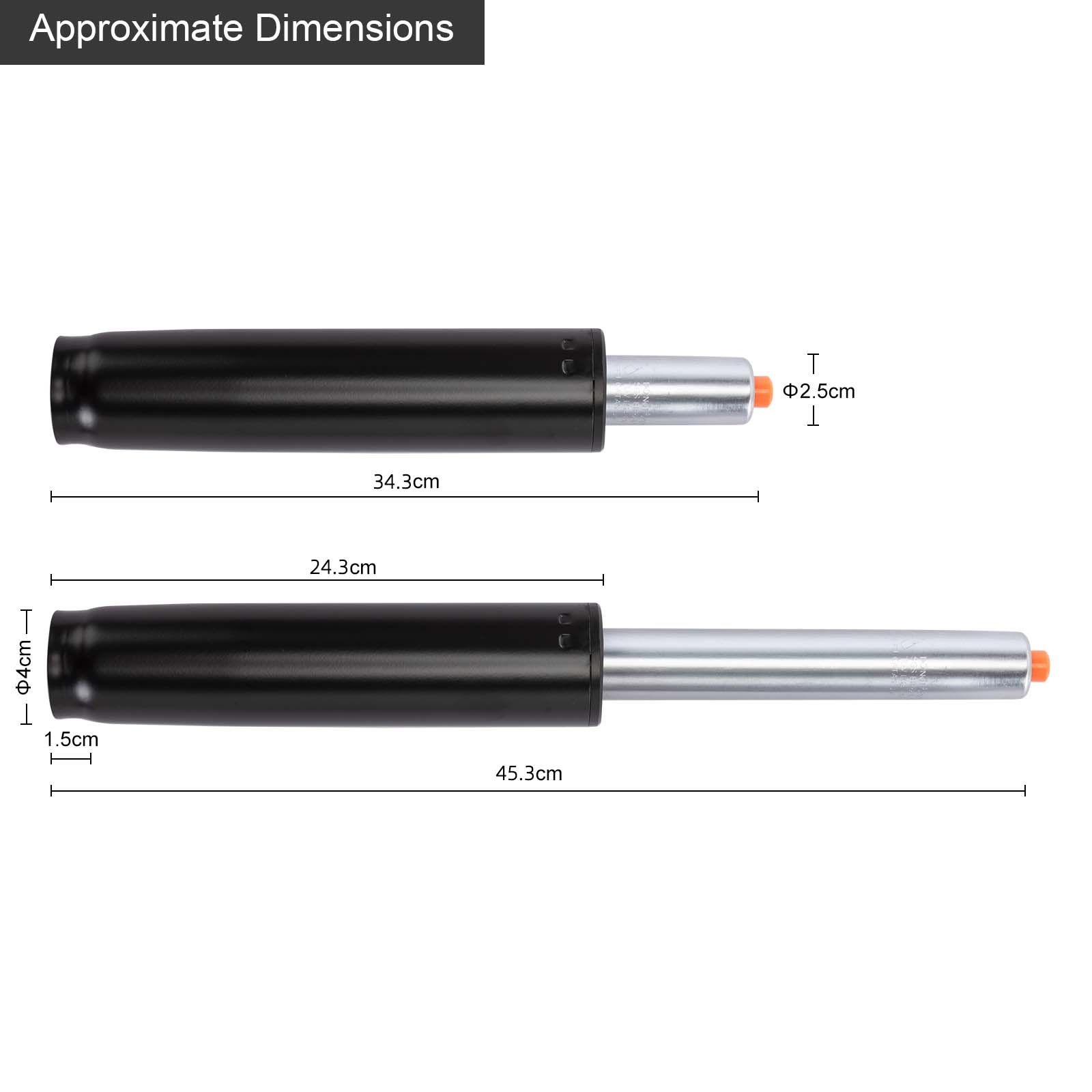 Duhome Gasdruckfeder Gasfeder Gas lift Höhenverstellung für Stühle bis 180 kg Größenauswahl