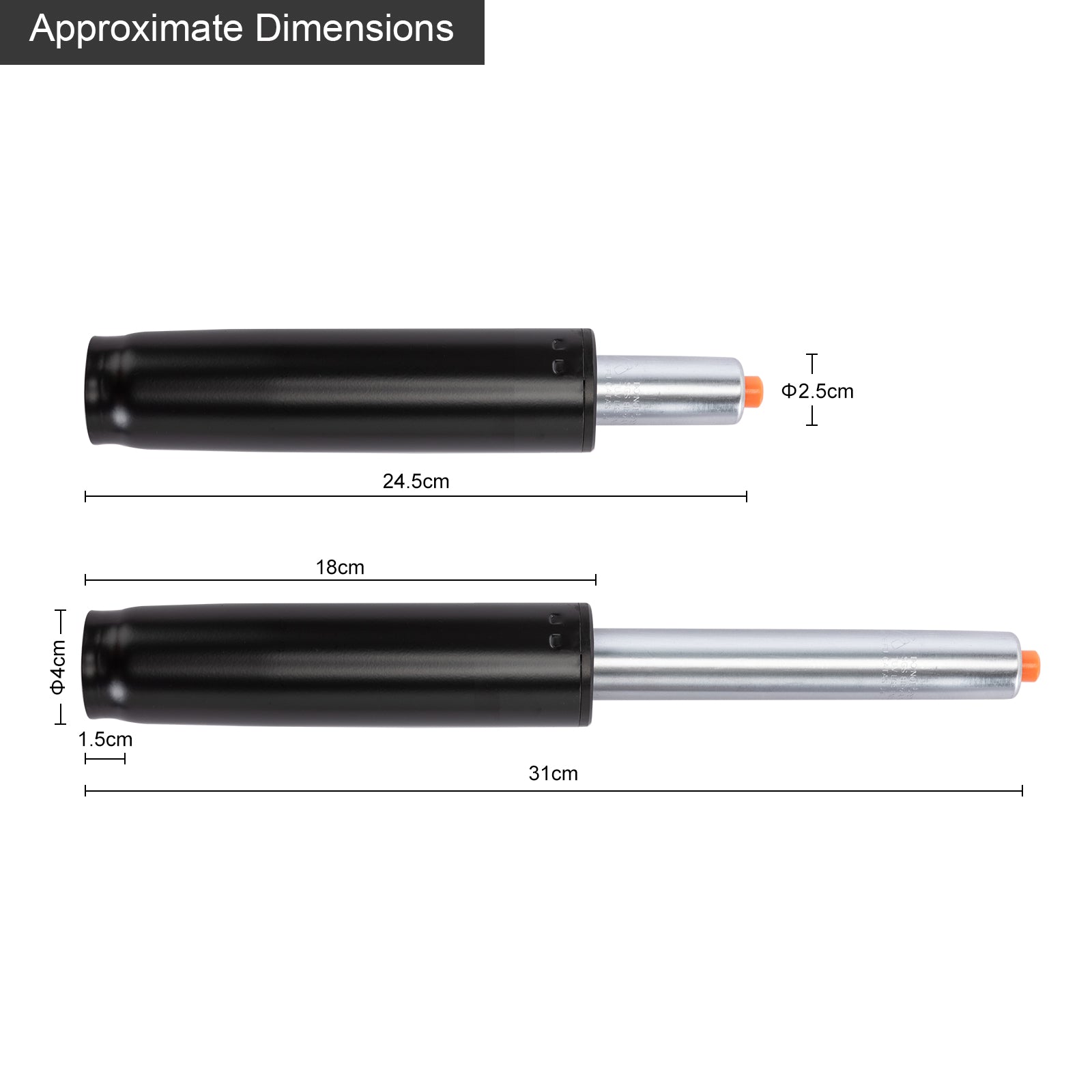 Duhome Gasdruckfeder Gasfeder Gas lift Höhenverstellung für Stühle bis 180 kg Größenauswahl