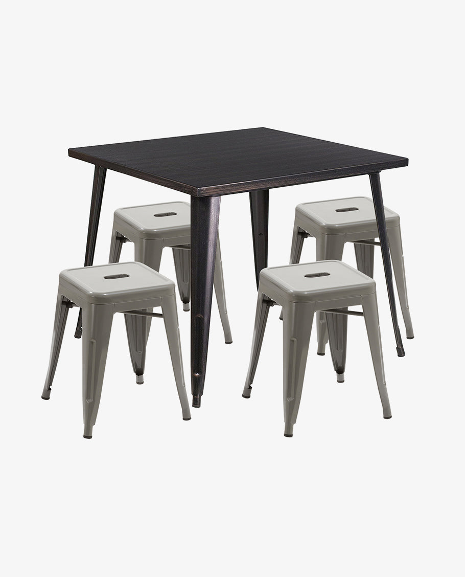 Duhome Eisen / Metall Hocker Höhe 46 cm Arbeitshocker Stapelbar und Robust Industry Design Farbauswahl 665A