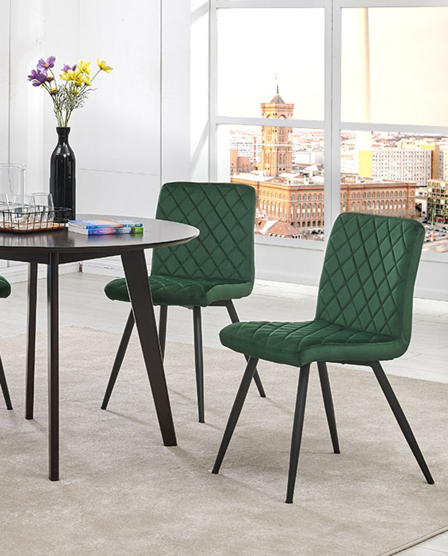 Esszimmerstuhl aus Stoff Samt Farbauswahl Stuhl Retro Design Polsterstuhl mit Rückenlehne Metallbeine Duhome 8043L