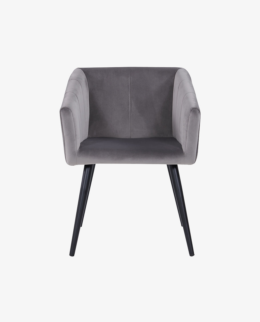 Esszimmerstuhl aus Stoff (Samt) Farbauswahl Retro Design Stuhl mit Rückenlehne Sessel Metallbeine Duhome 8065