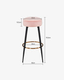 Load image into Gallery viewer, 2x Barhocker rund Barstuhl aus Stoff Samt Gestell aus Metall Tresenhocker gut gepolstert Sitzhöhe 80 cm Farbauswahl Duhome 5168A