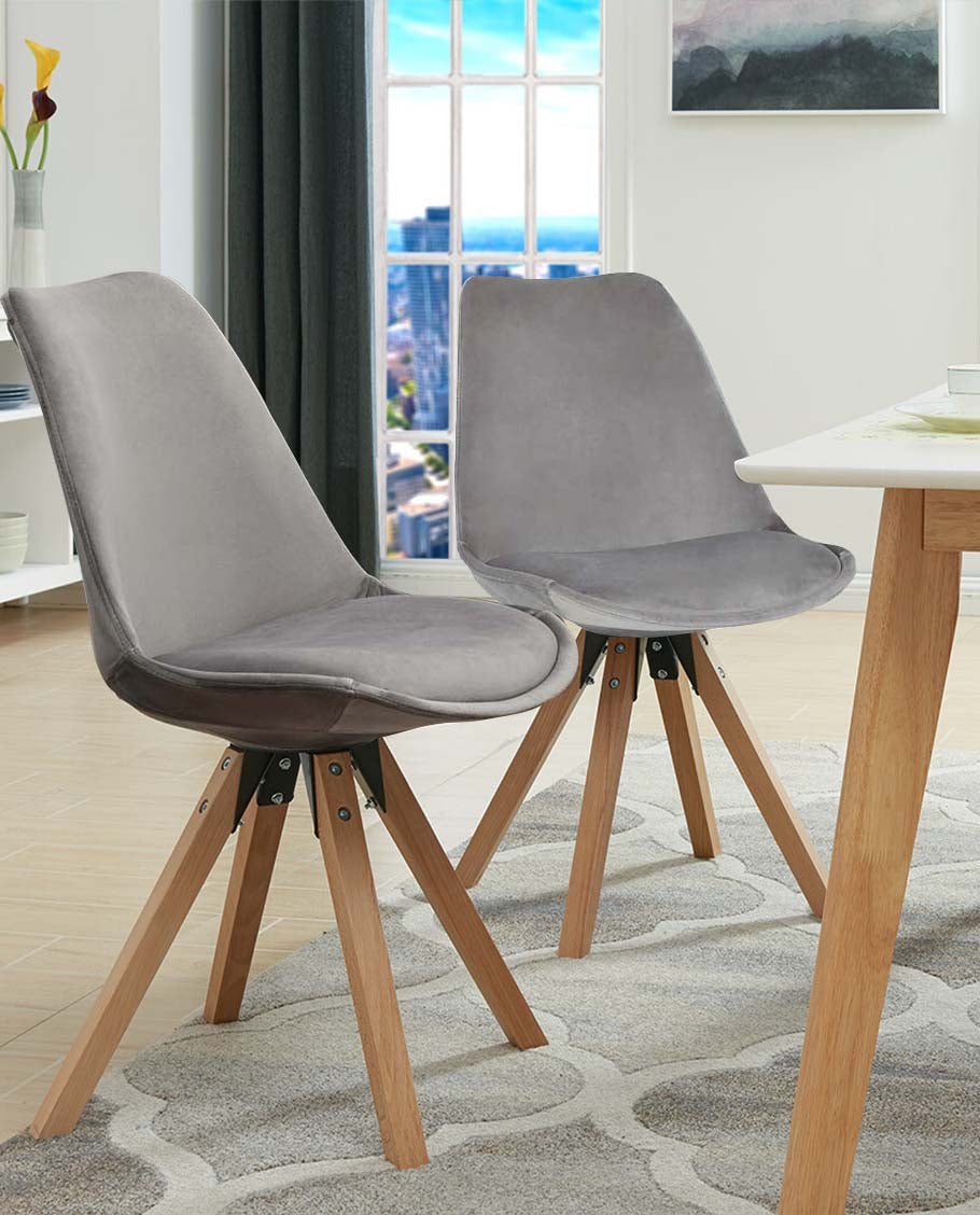 Duhome 2er Set Stuhl Esszimmerstühle Küchenstühle Farbauswahl mit Holzbeinen Sitzkissen Esszimmerstuhl Retro 518M