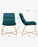 Load image into Gallery viewer, Duhome Sessel Stuhl Gestell Golden gesteppt Lounge Sessel Polsterstuhl Lehnstuhl 8098