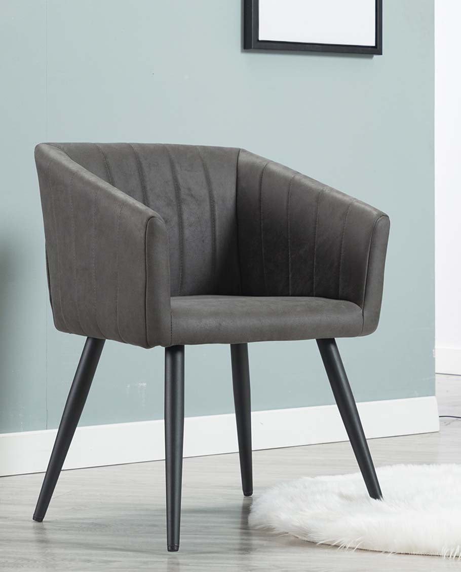 Esszimmerstuhl aus Stoff (Samt) Farbauswahl Retro Design Stuhl mit Rückenlehne Sessel Metallbeine Duhome 8065