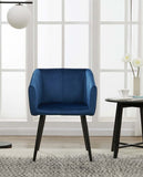 Load image into Gallery viewer, Esszimmerstuhl aus Stoff (Samt) Farbauswahl Retro Design Stuhl mit Rückenlehne Sessel Metallbeine Duhome 8065