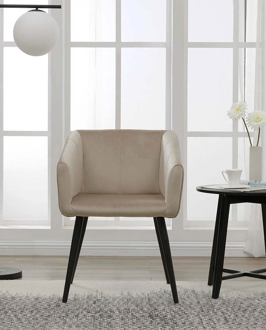 Esszimmerstuhl aus Stoff (Samt) Farbauswahl Retro Design Stuhl mit Rückenlehne Sessel Metallbeine Duhome 8065