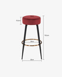 Load image into Gallery viewer, 2x Barhocker rund Barstuhl aus Stoff Samt Gestell aus Metall Tresenhocker gut gepolstert Sitzhöhe 80 cm Farbauswahl Duhome 5168A