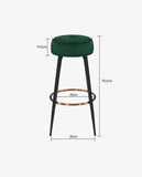 Load image into Gallery viewer, 2x Barhocker rund Barstuhl aus Stoff Samt Gestell aus Metall Tresenhocker gut gepolstert Sitzhöhe 80 cm Farbauswahl Duhome 5168A