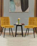 Load image into Gallery viewer, 2er Set Esszimmerstuhl aus Stoff Samt Farbauswahl Stuhl Retro Design Polsterstuhl mit Rückenlehne Metallbeine Duhome 8043B