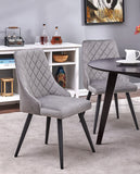 Load image into Gallery viewer, 2er Set Esszimmerstuhl Stoff Samt gesteppt Retro Design Polsterstuhl mit Rückenlehne Metallbeine Farbauswahl Duhome 8089