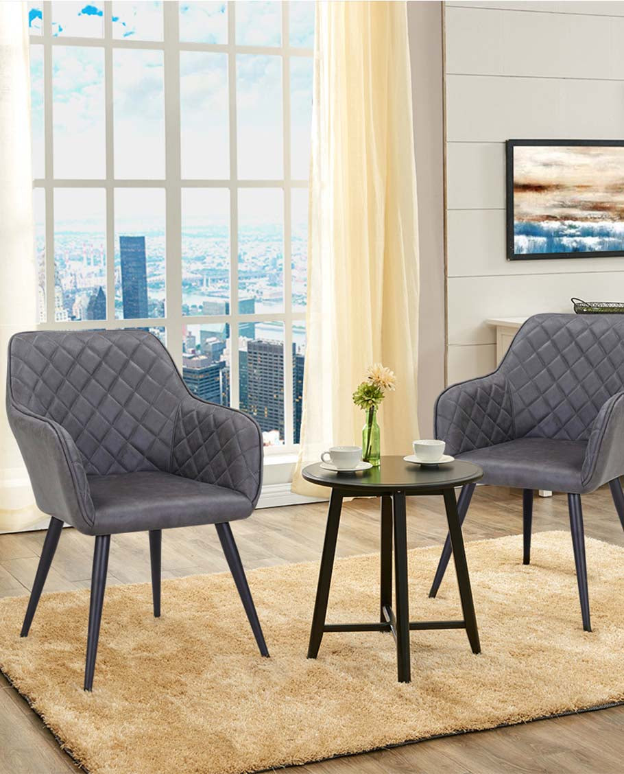 Esszimmerstuhl aus Stoff (Samt) Farbauswahl Retro Design Armlehnstuhl Stuhl mit Rückenlehne Sessel Metallbeine Duhome 8058