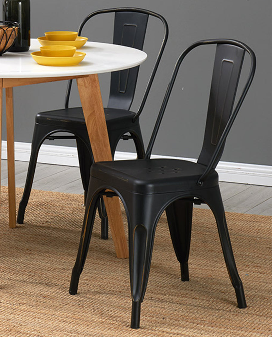 1x Esszimmerstuhl / Stuhl aus Metall / Eisen Farbauswahl Küchenstuhl Stapelbar, Robust & Zeitlos Duhome 666