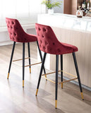 Load image into Gallery viewer, 2x Barhocker Barstuhl aus Stoff Samt Gestell aus Metall Tresenhocker Bar Sessel gut gepolstert mit Lehne Farbauswahl Duhome 5170G