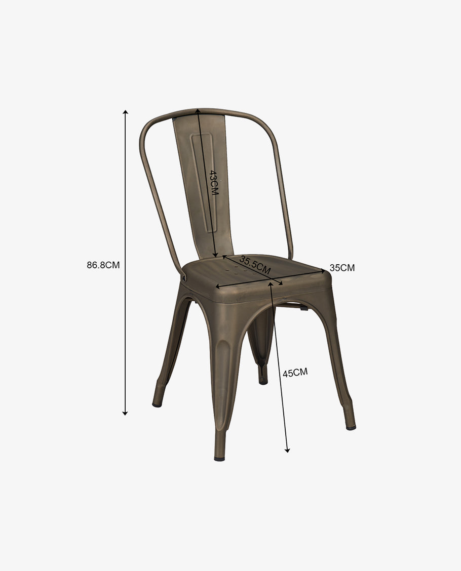 1x Esszimmerstuhl / Stuhl aus Metall / Eisen Farbauswahl Küchenstuhl Stapelbar, Robust & Zeitlos Duhome 666
